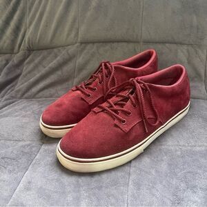 The Hundreds Low Top Red Soft Suede Sneakers Tennis Shoes Men 8